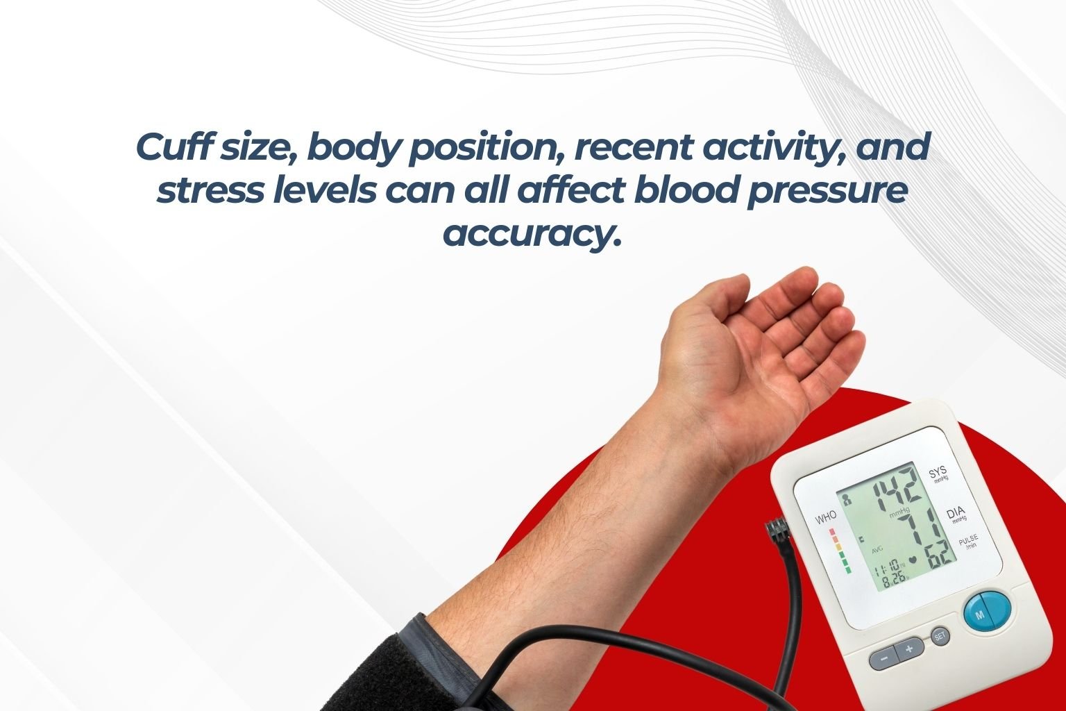 Improper blood pressure measurement technique causing inaccurate readings