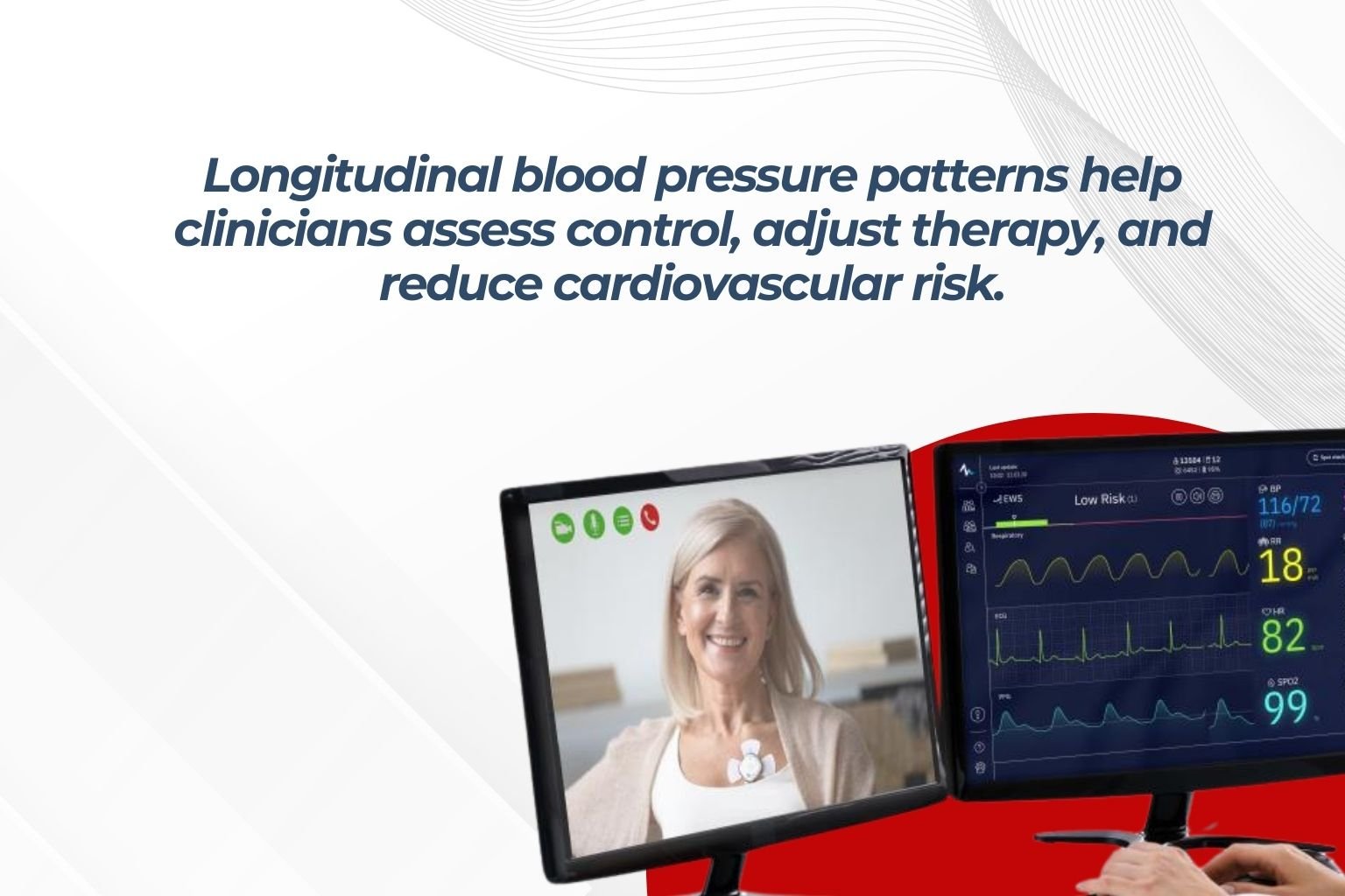 Clinician reviewing blood pressure data from FDA-cleared devices