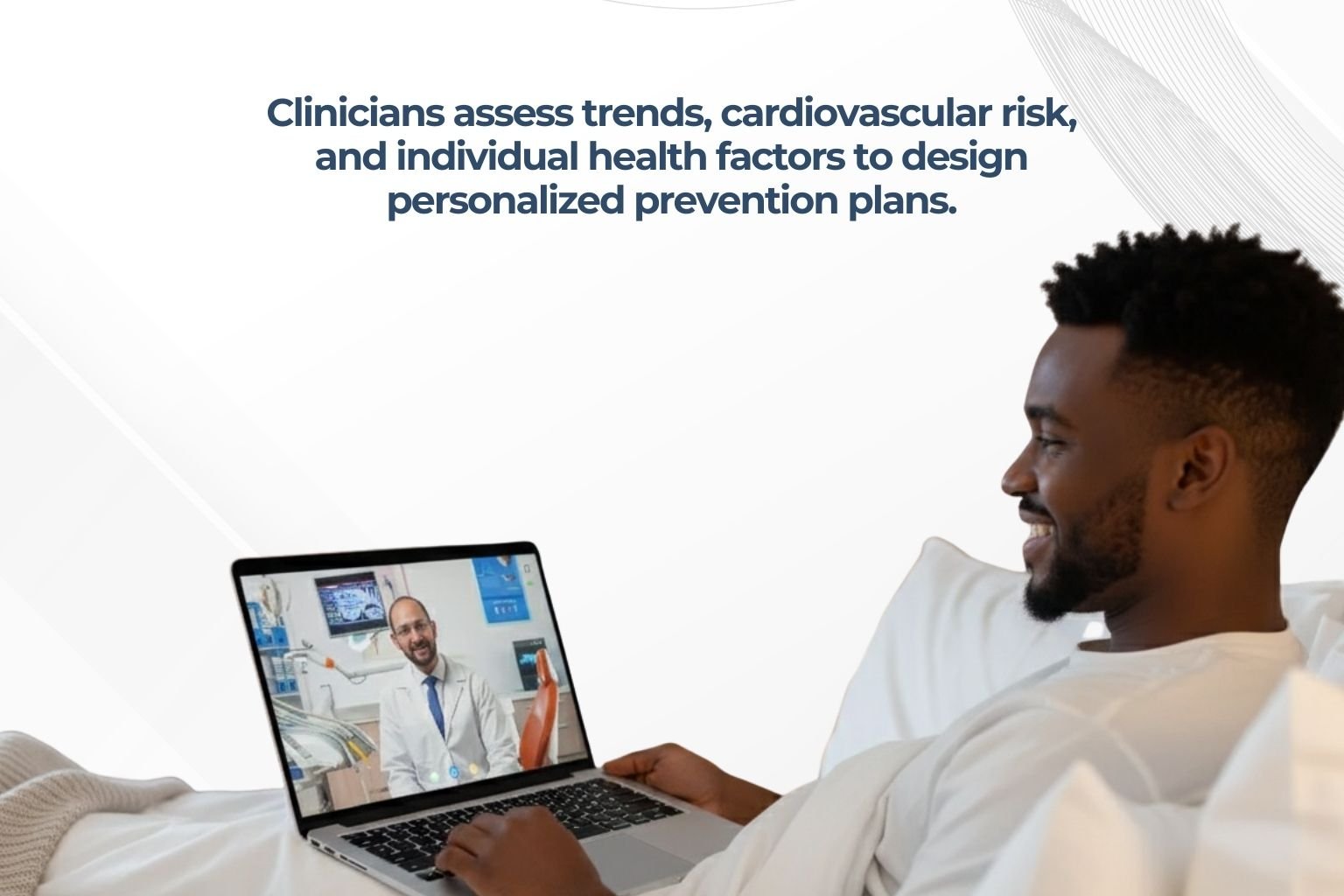 Healthcare professional reviewing blood pressure data