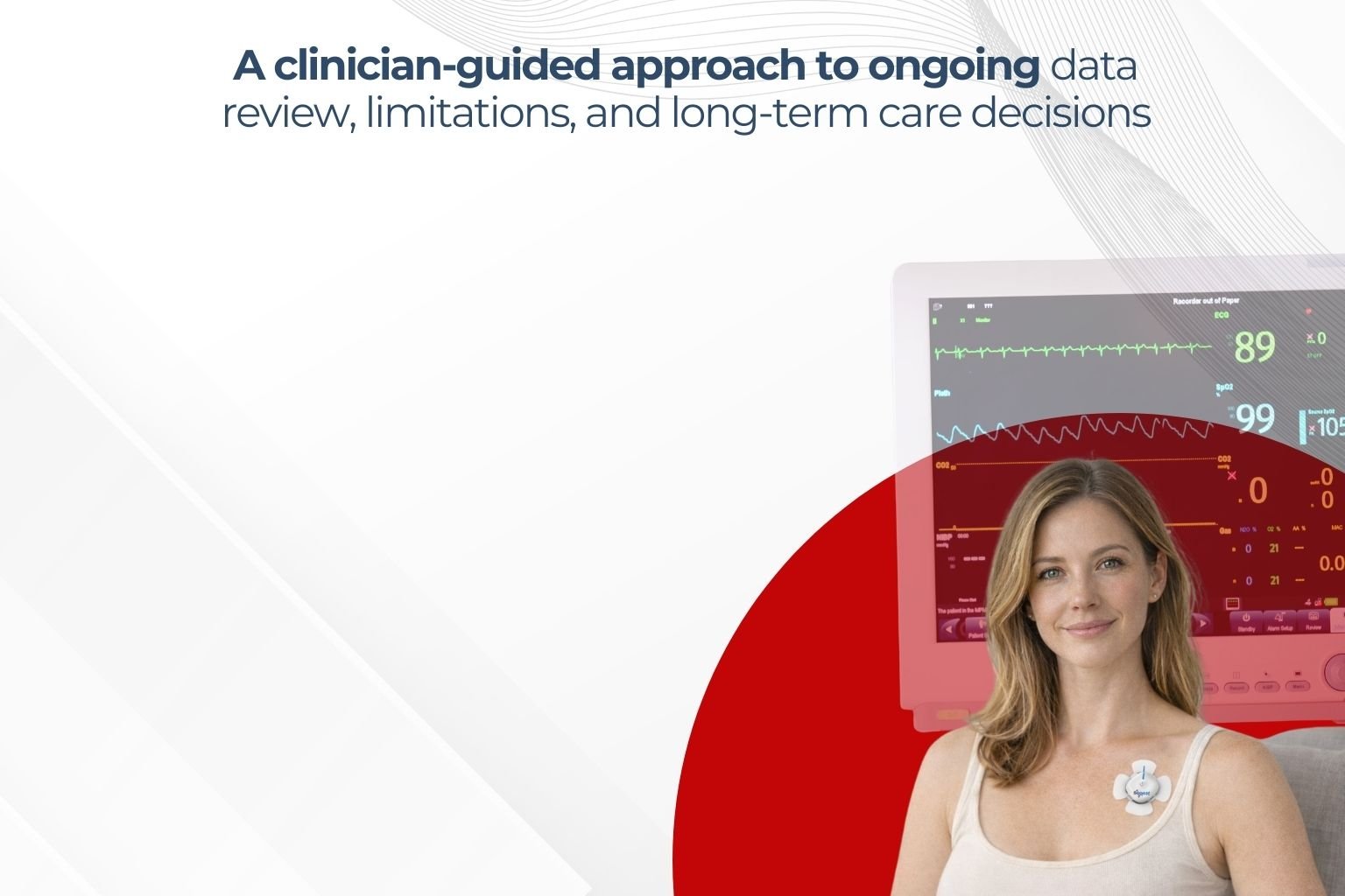 Remote blood pressure monitoring concept showing medical devices and digital clinical review